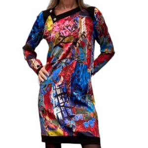 MALOKA Colorful Abstract Women's Dress NWT